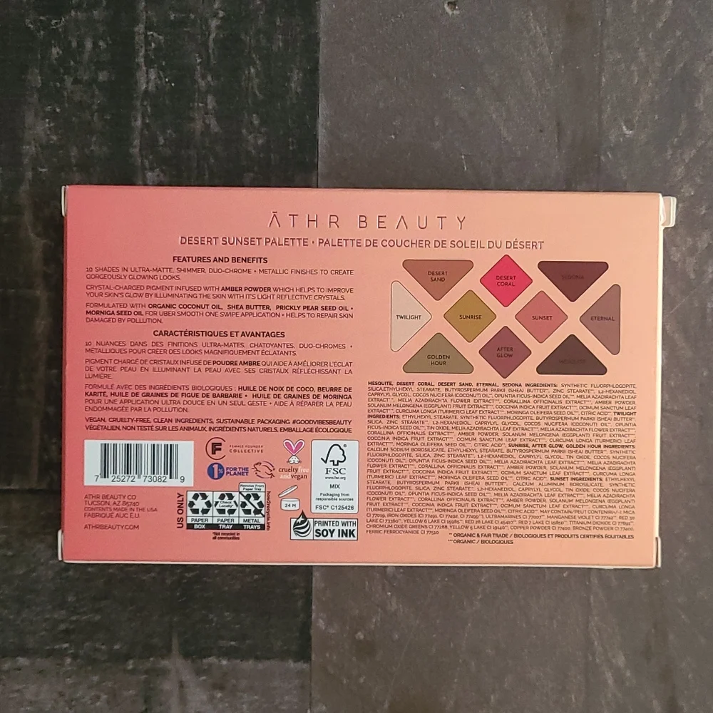 NIB Athr Beauty Deser Sunset Eyeshadow Palette